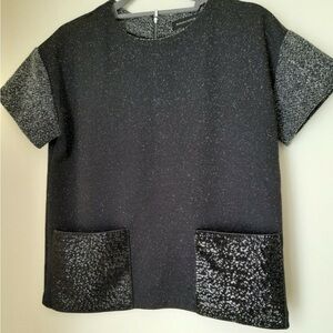 Banana Republic Black Sequin Boxy Top